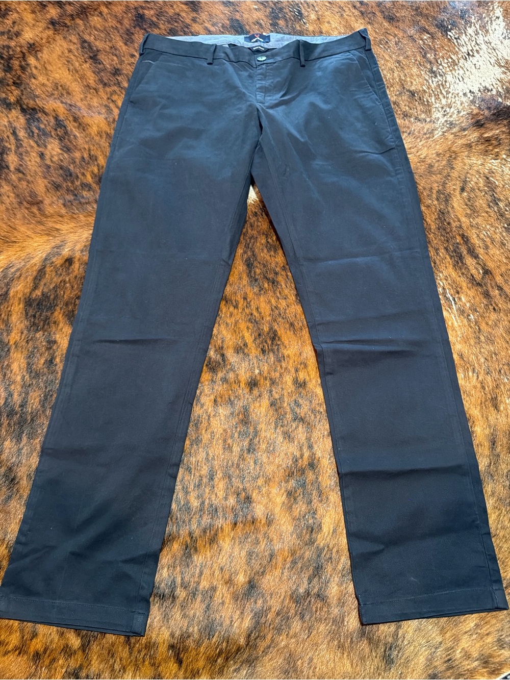 Allen Solly Smart Slim Fit Men's 36x32 Black Khaki Pants Stretch Casual